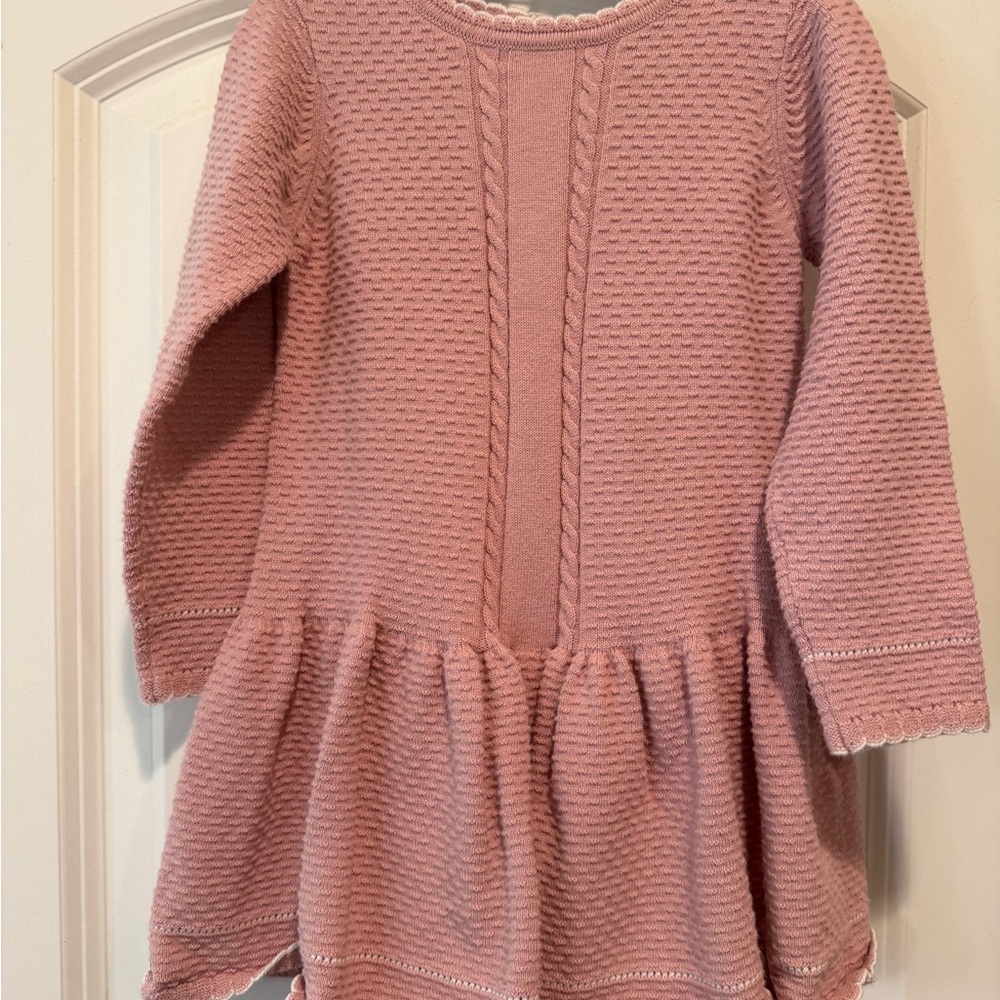 Pink Knit Long Sleeve Dress 2T